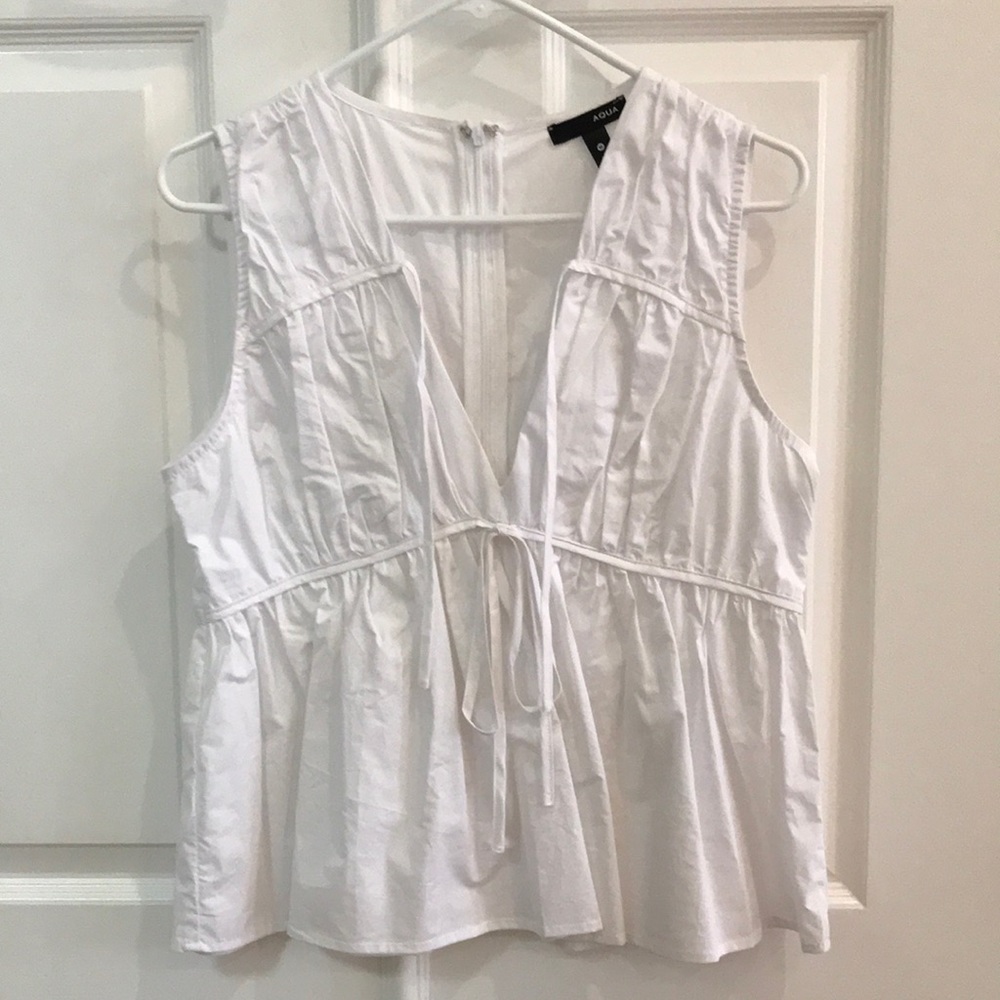 Aqua sleeveless blouse